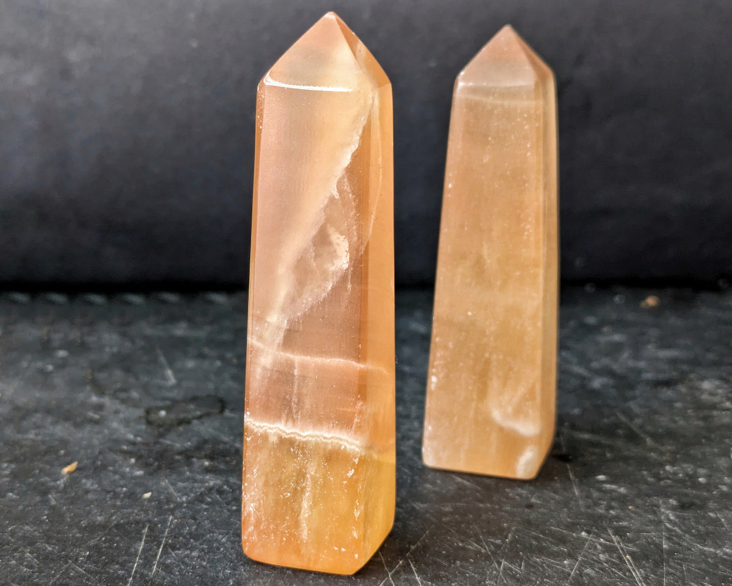 Honey Calcite Mini Obelisk