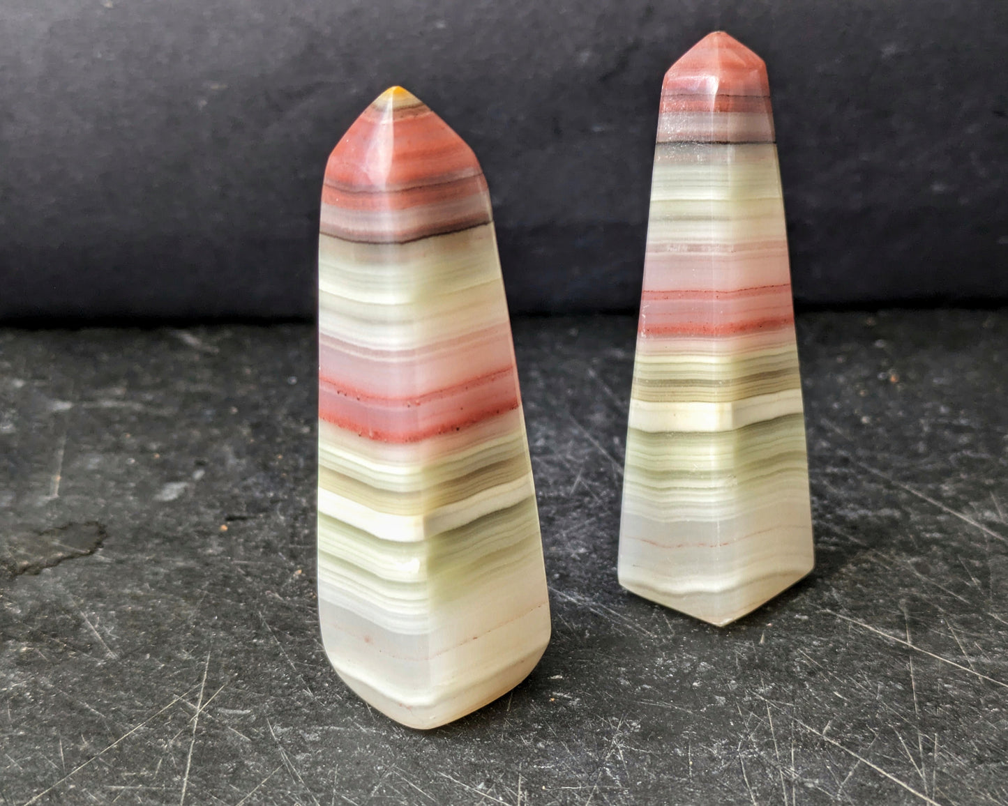 Pink Banded Onyx Mini Obelisk