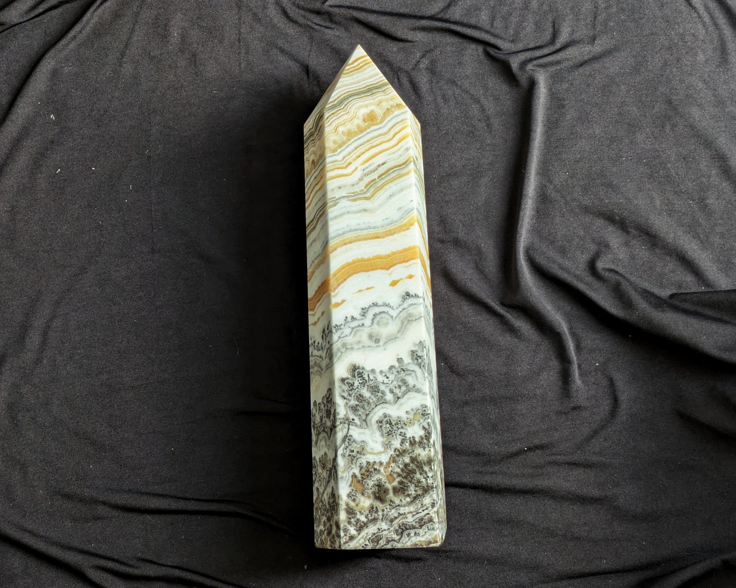 Orange Calcite Obelisk 1