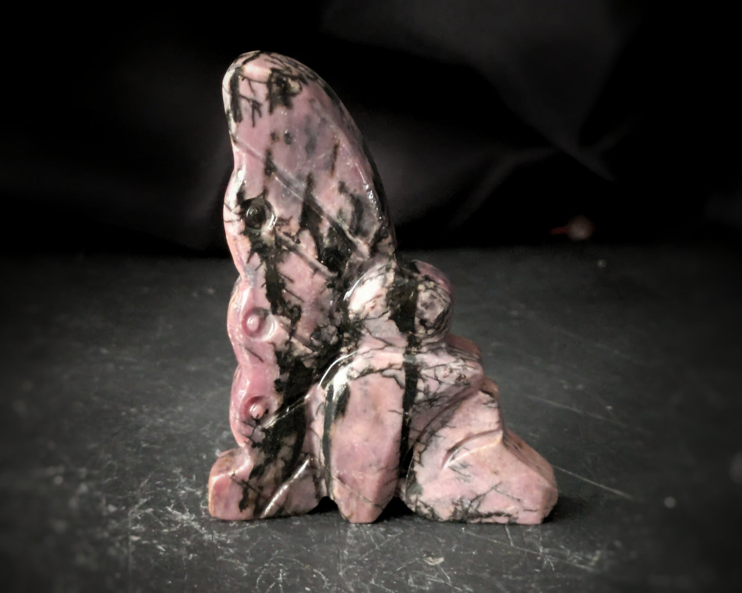 Rhodonite Sitting Fairy Carving