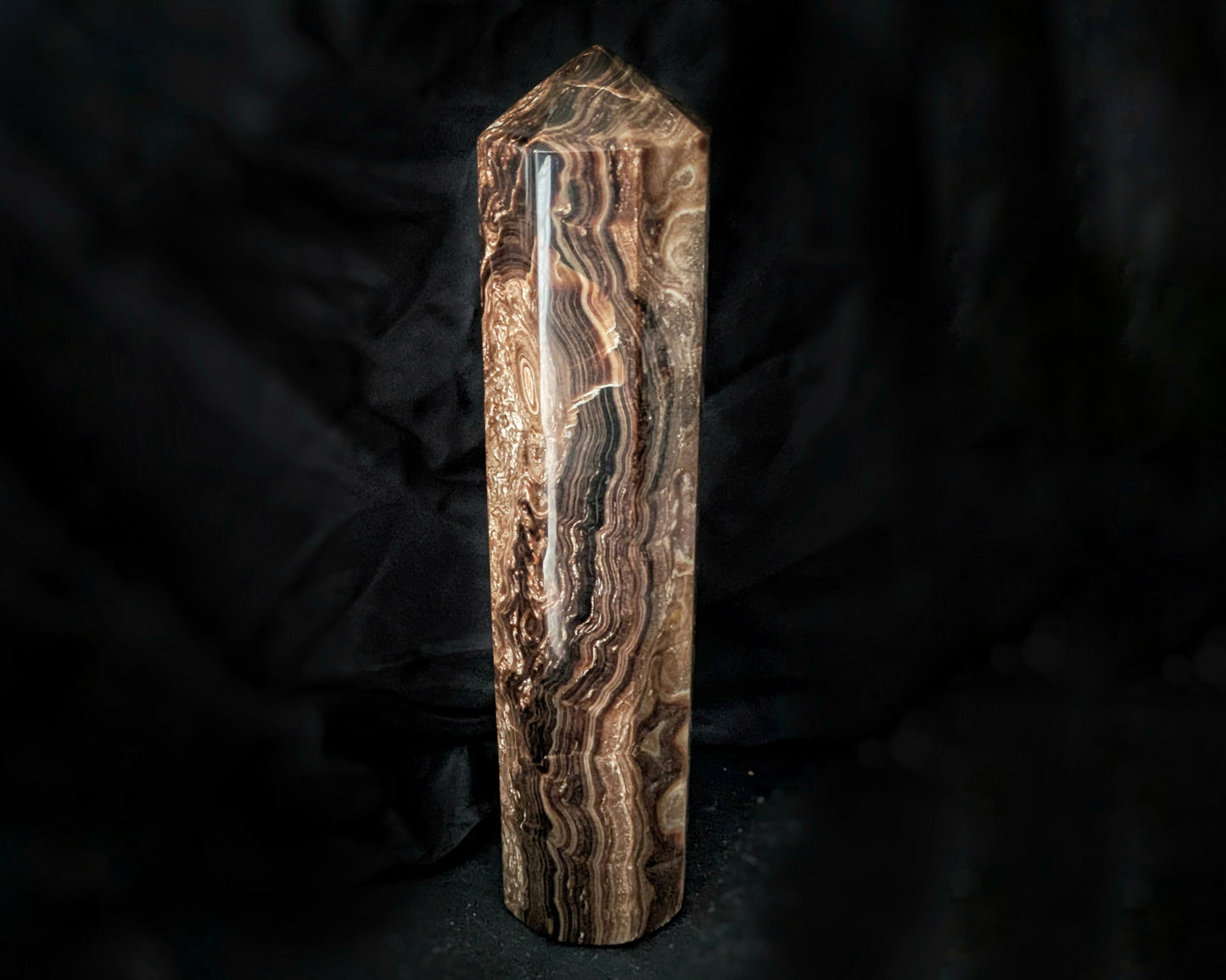 Chocolate Calcite Obelisk 1
