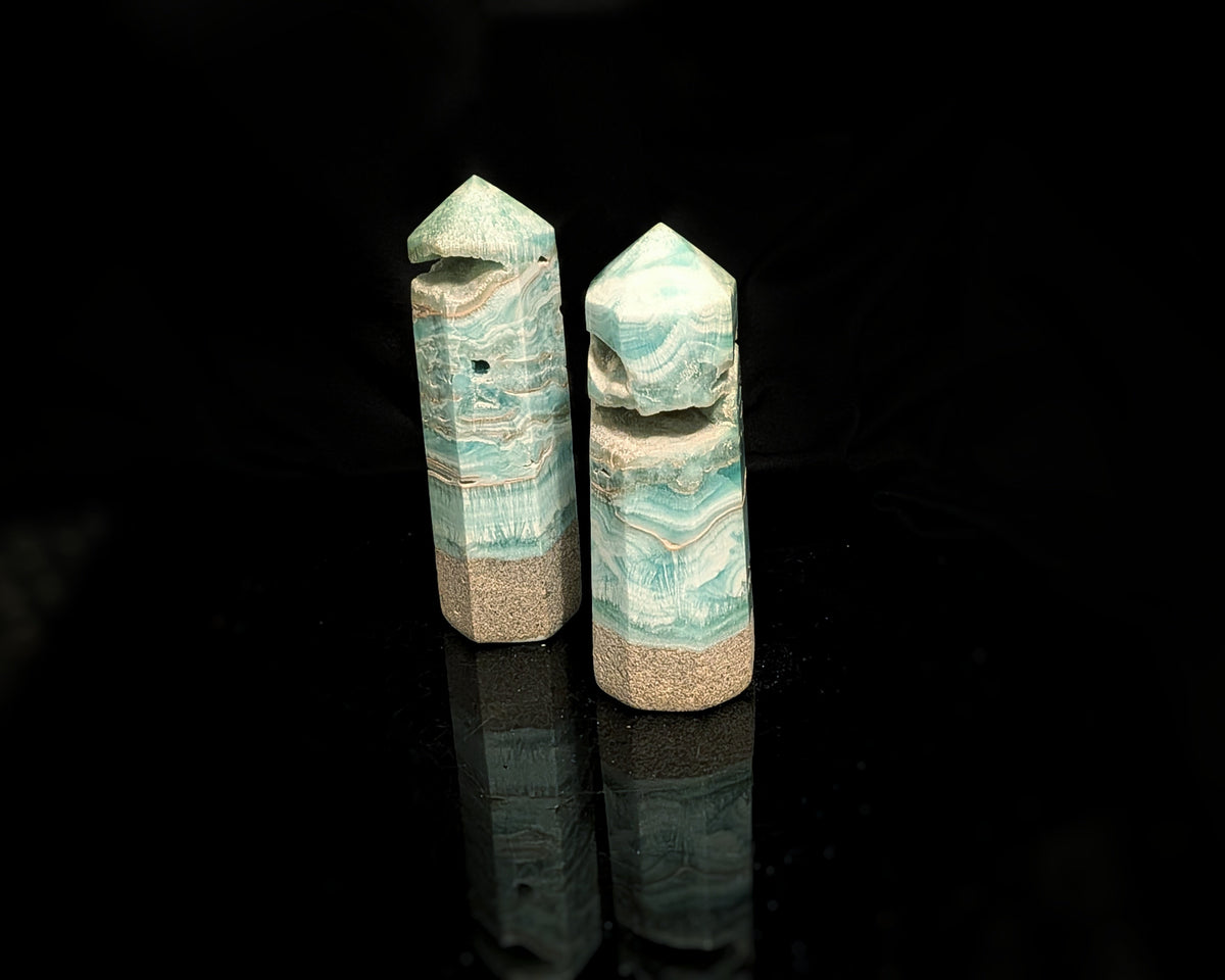 Aragonite Round Base Obelisk 1