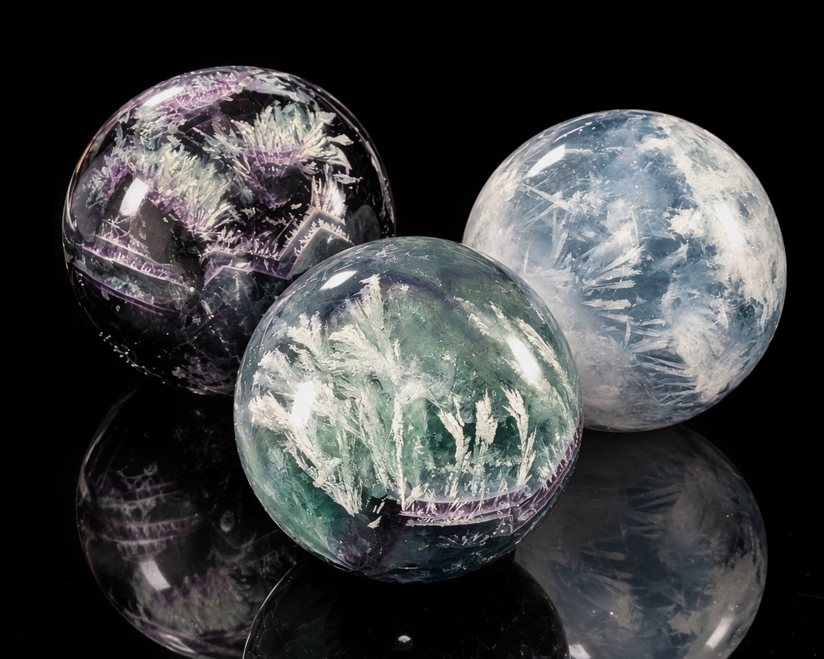 Snowflake Fluorite Sphere