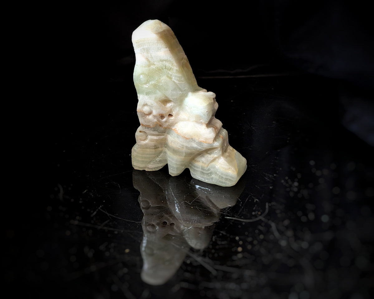 Pistachio Calcite Fairy Carving