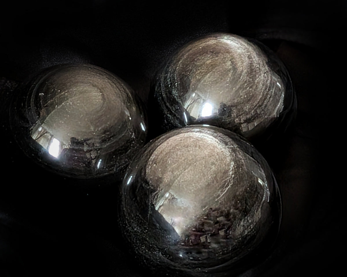 Silver Sheen Obsidian Sphere