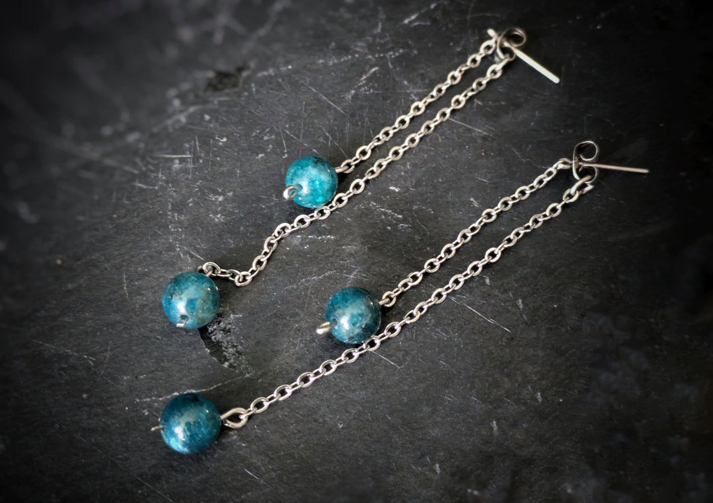 Blue Apatite Drop Earrings 3