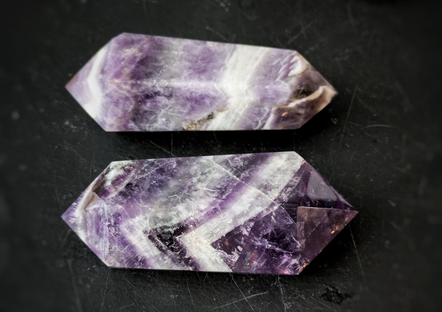 Amethyst Chevron Double Point
