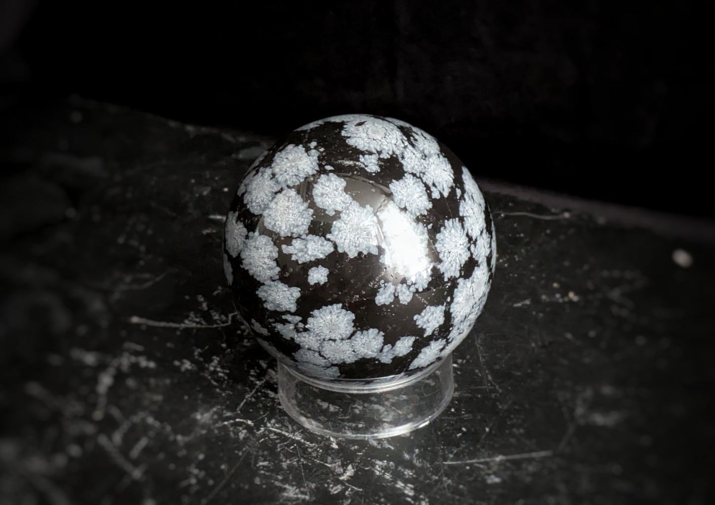 Obsidian Snow Flake Sphere