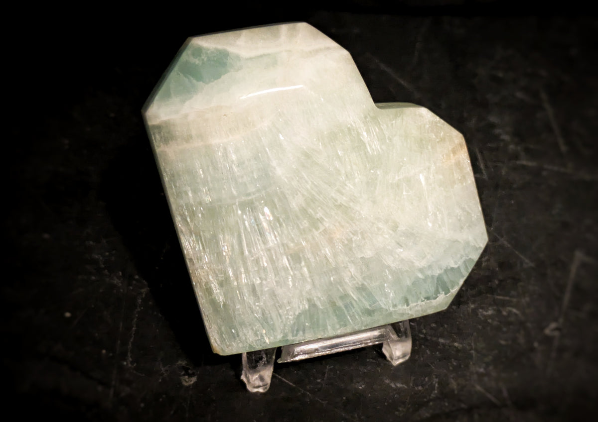 Pistachio Calcite Heart