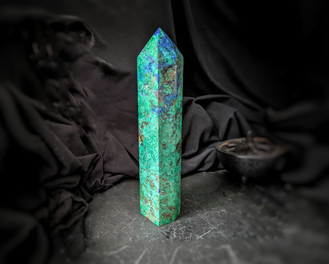 Chrysocolla With Azurite Obelisk 1