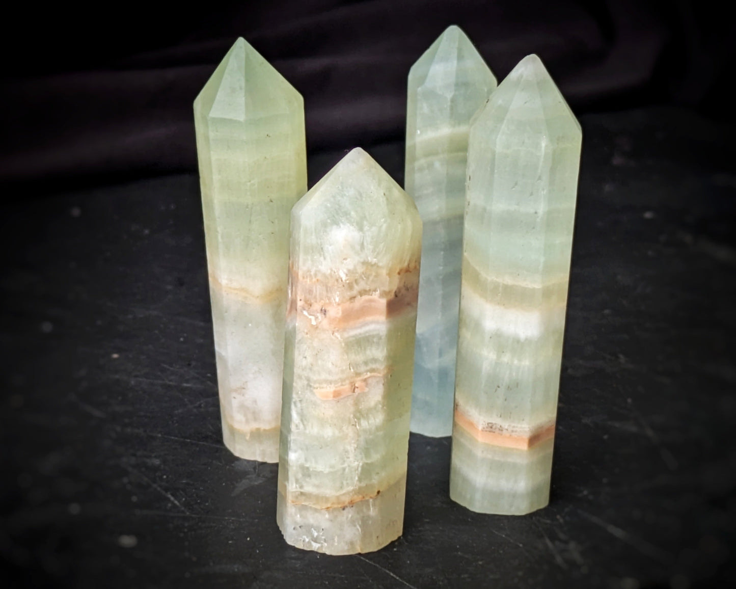 Pistachio Calcite Mini Obelisk