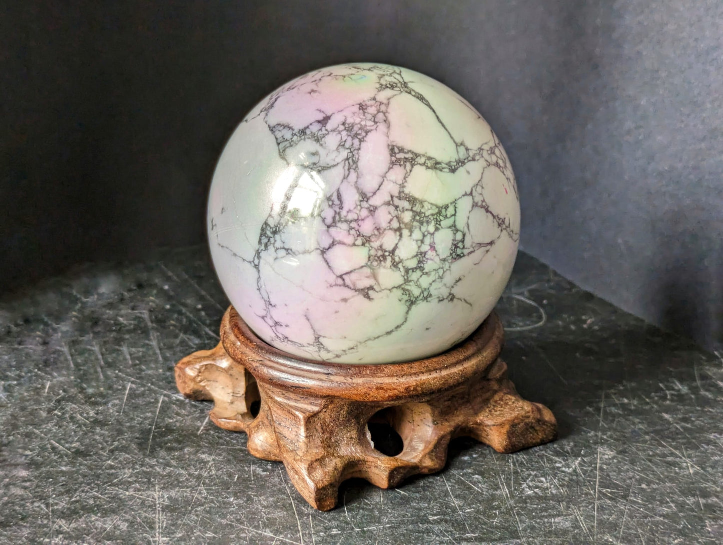 Aura Howlite Sphere