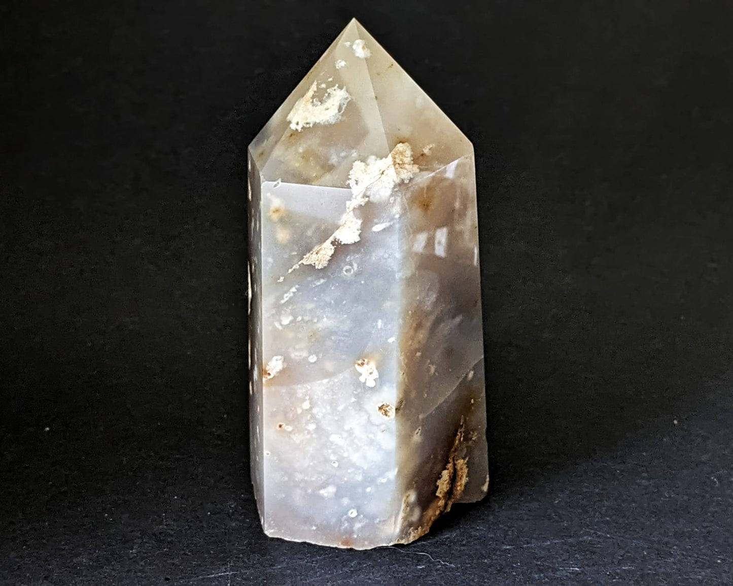 Flower Agate Large Obelisk
