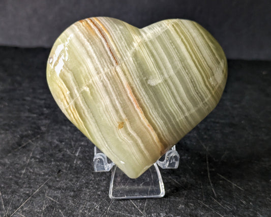 Green Banded Onyx Heart