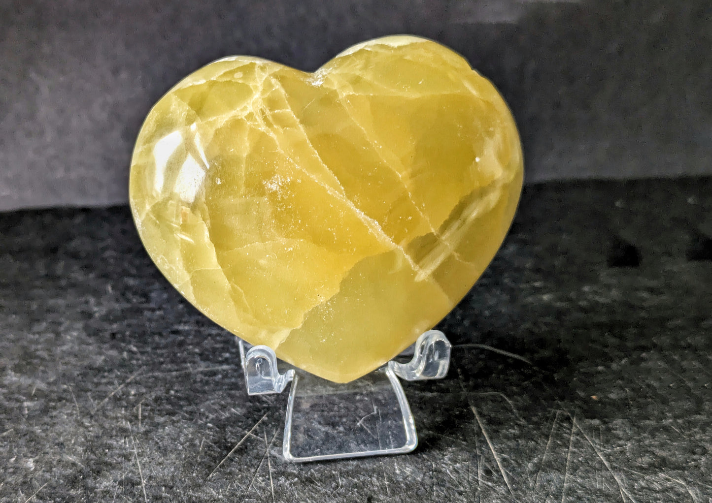 Lemon Calcite Small Heart 1