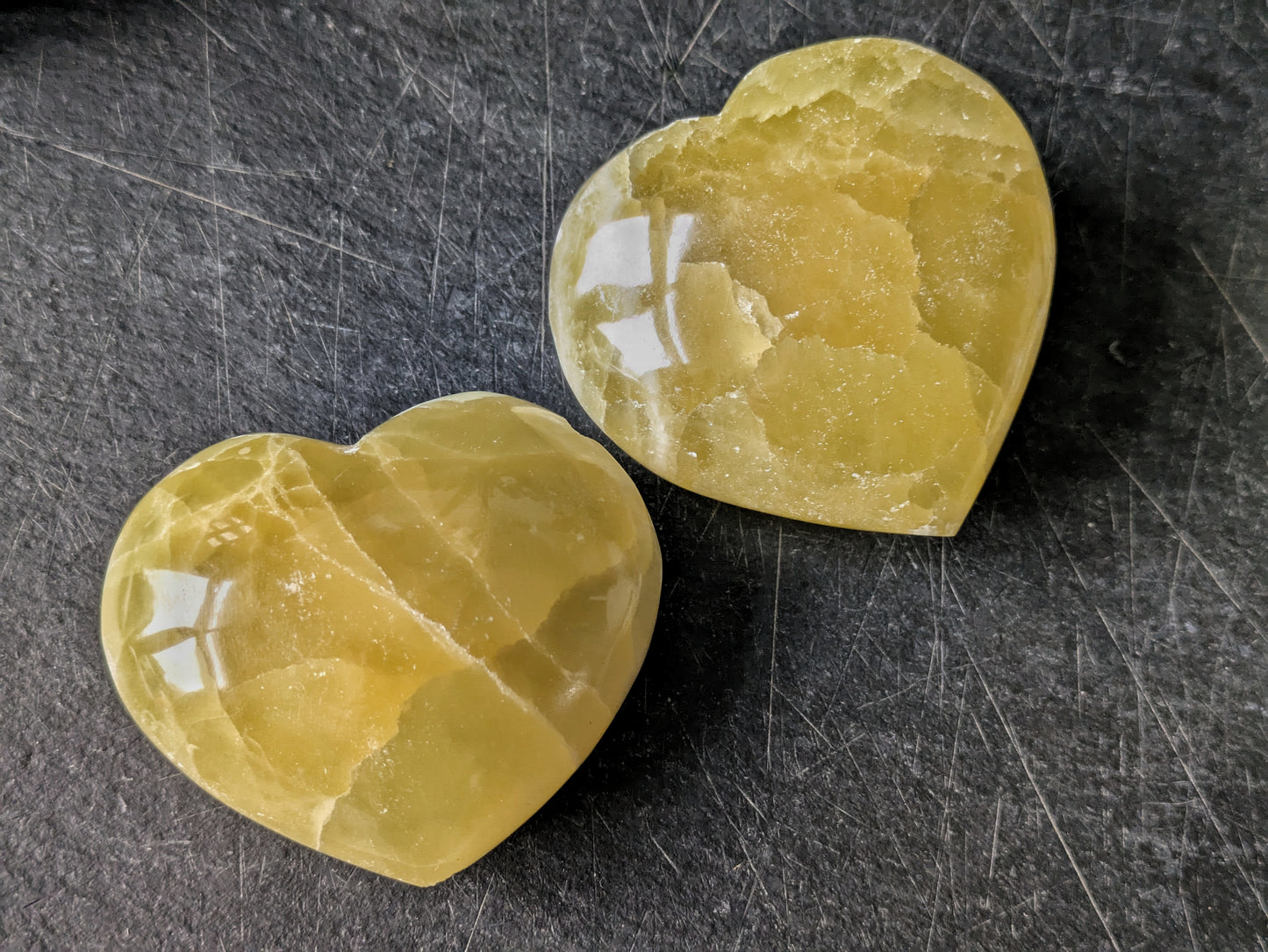 Lemon Calcite Small Heart 1