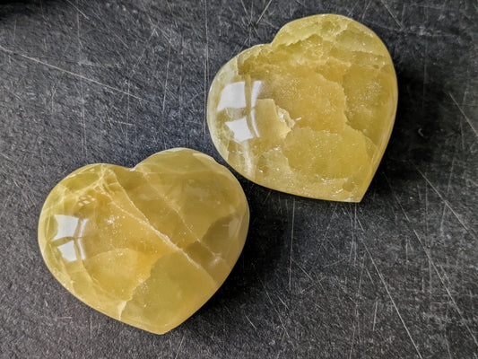 Lemon Calcite Small Heart 1