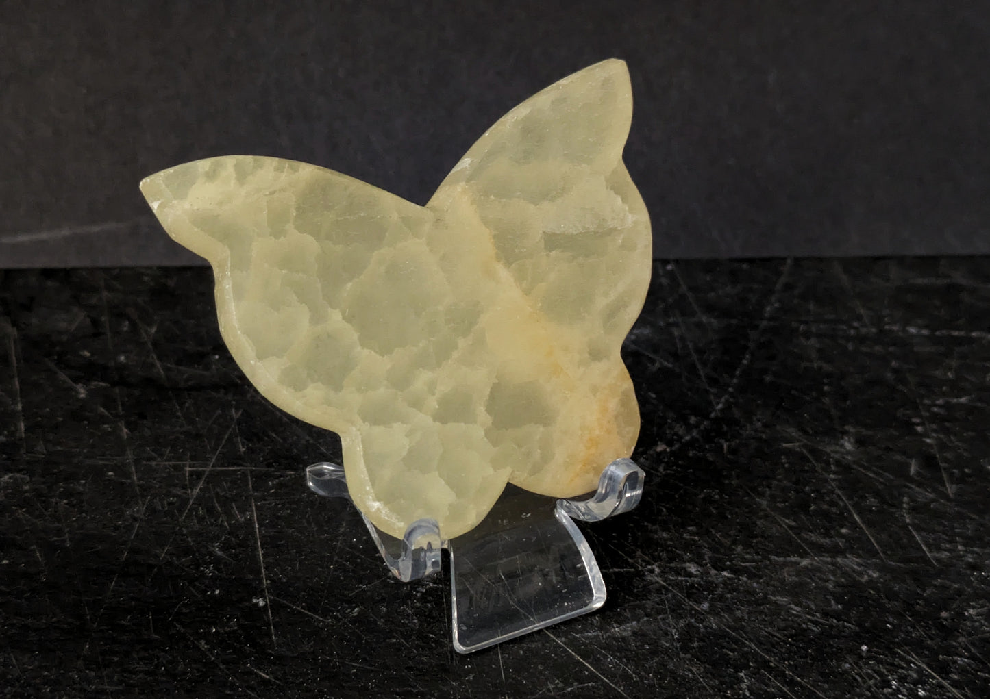 Lemon Calcite Butterfly Carving