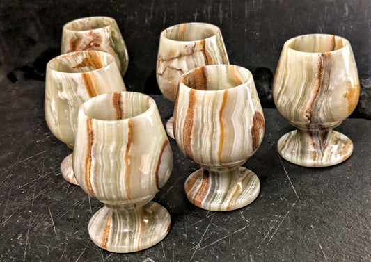 Green Banded Onyx Goblet   Carving