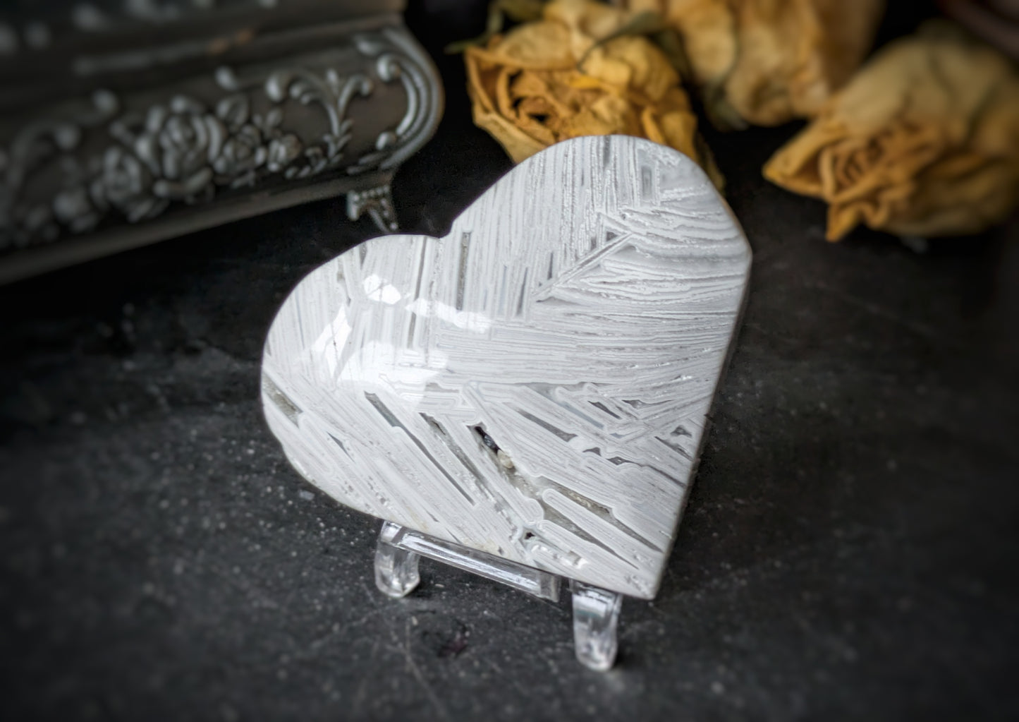 Mexican White Agate Heart