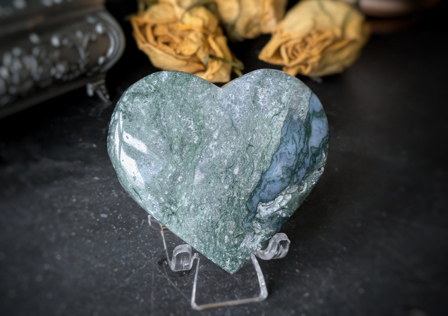 Moss Agate Heart