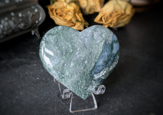 Moss Agate Heart