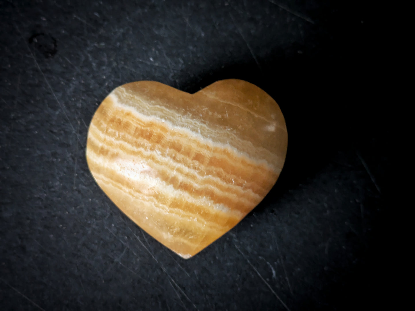 Orange Calcite Heart 1