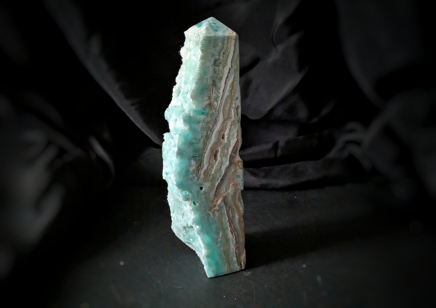 Blue Aragonite Drusy Obelisk 2