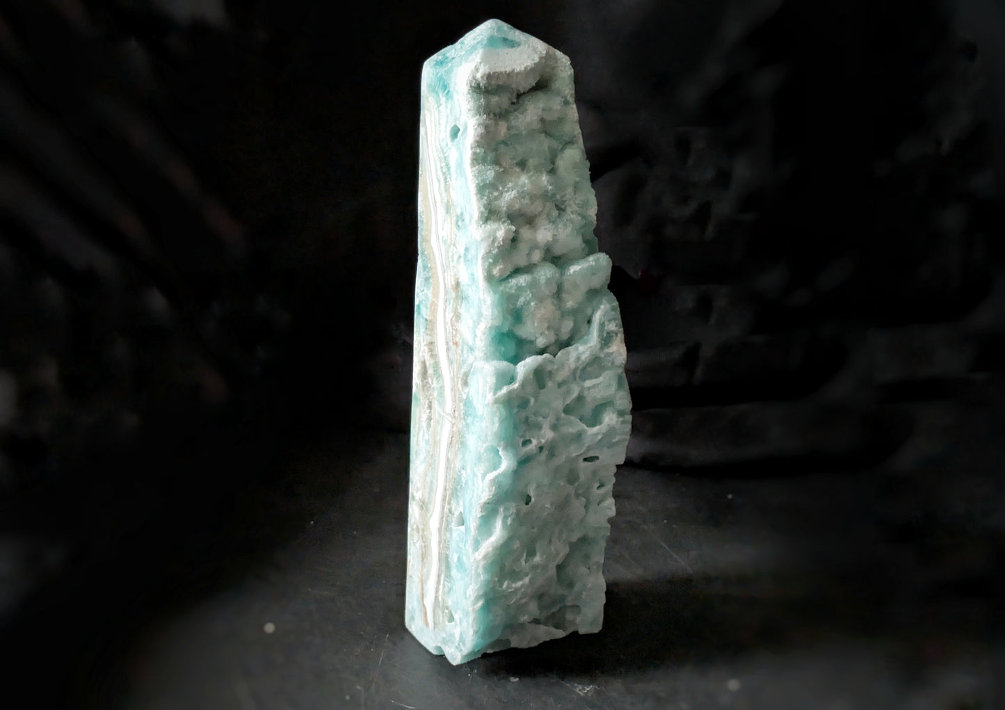 Blue Aragonite Drusy Obelisk 2