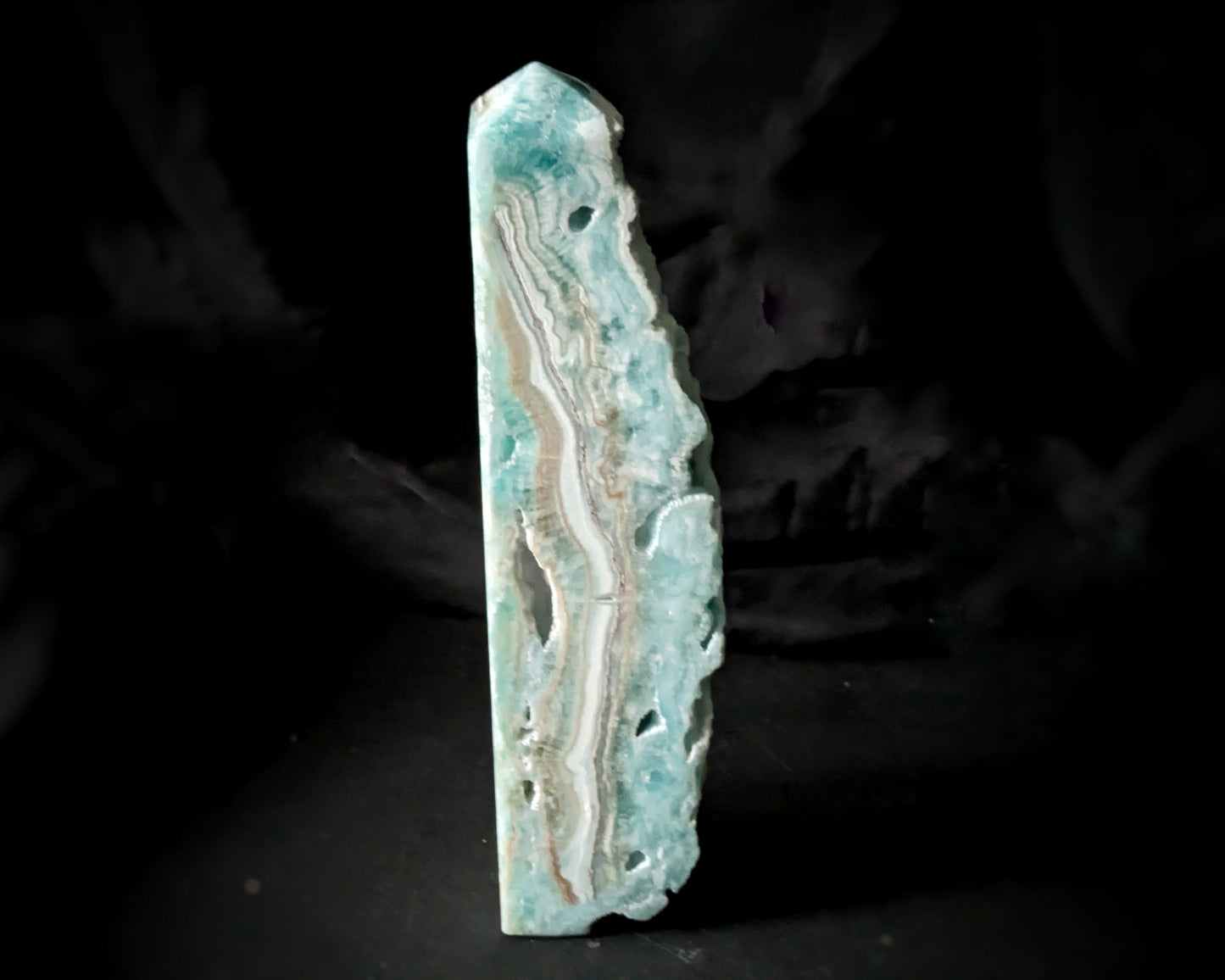 Blue Aragonite Drusy Obelisk 2