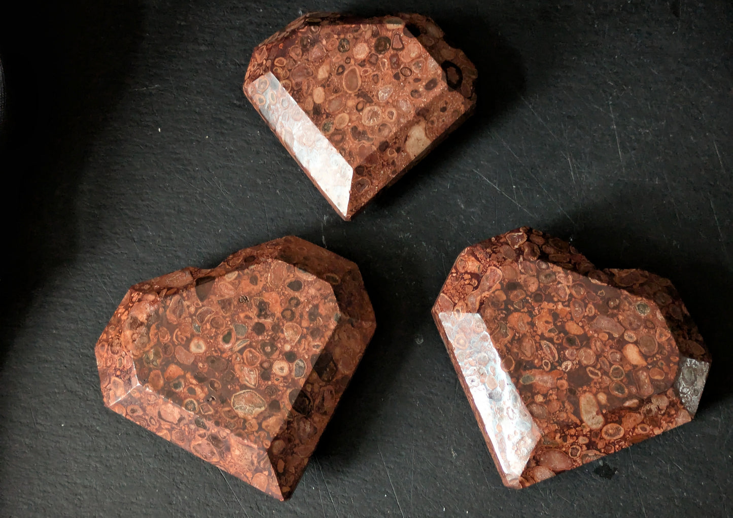 Rhyolite Faceted Heart