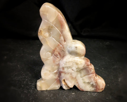 Pink Banded Onyx Sitting Fairy Carving