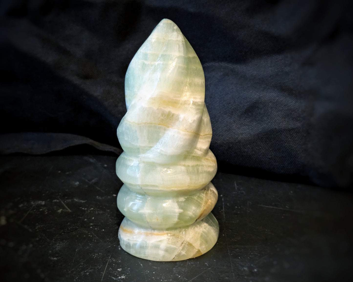 Pistachio Calcite Flame
