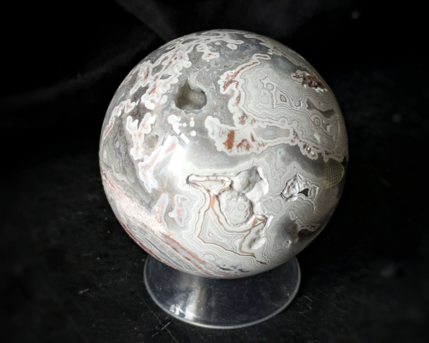 Mexican White Agate Sphere 1