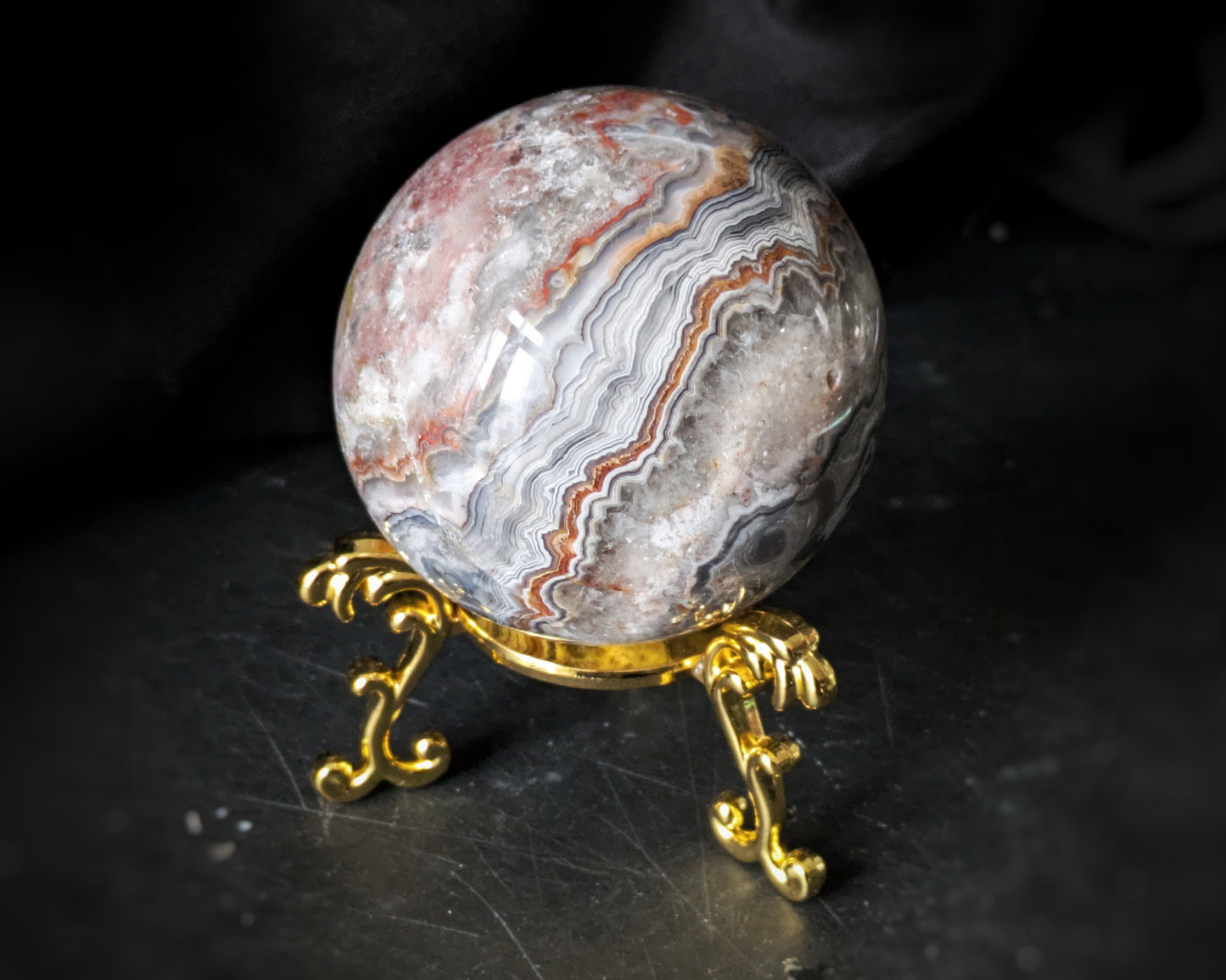 Amethyst With Agate Sphere 5