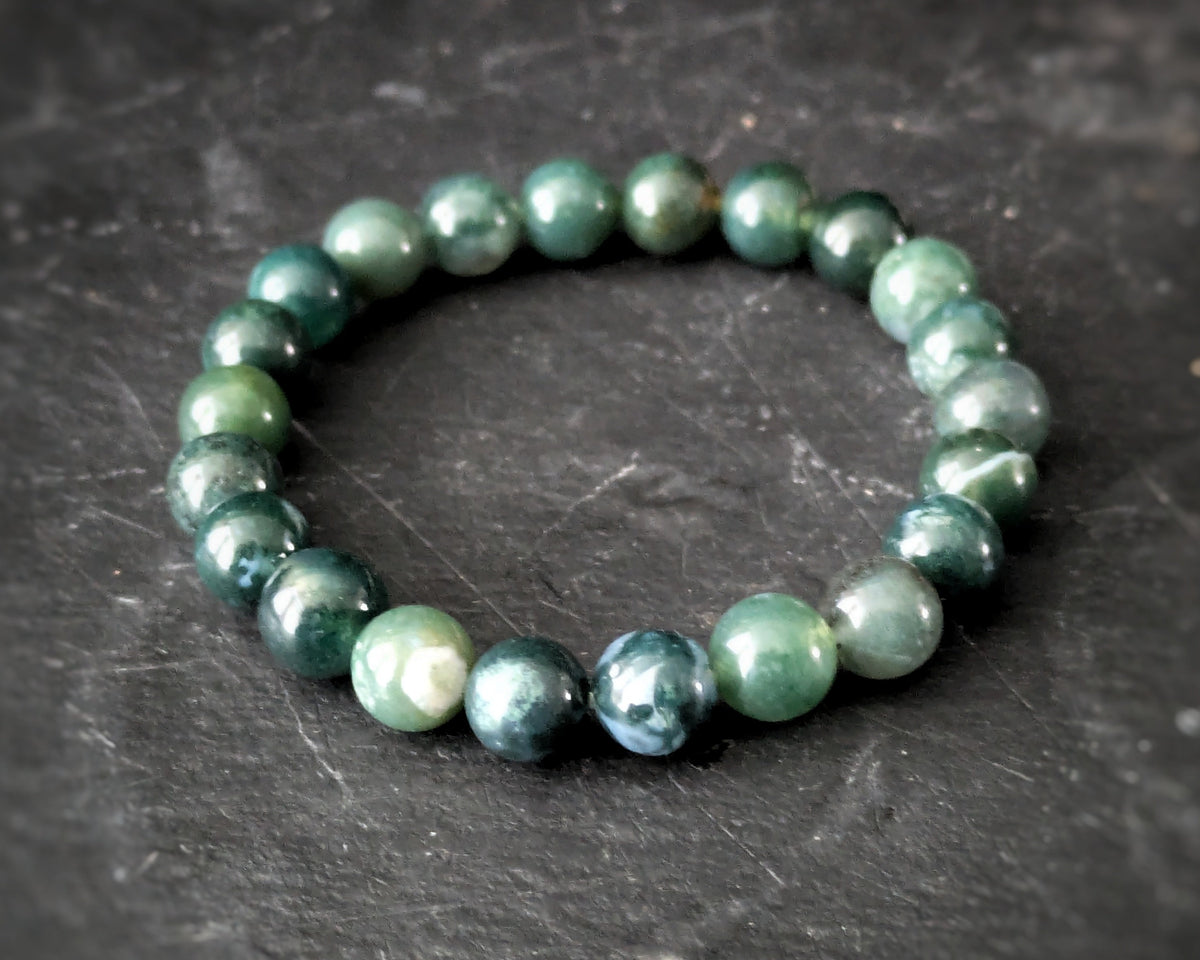 Moss  Agate Bracelet 8mm