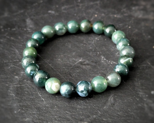 Moss  Agate Bracelet 8mm