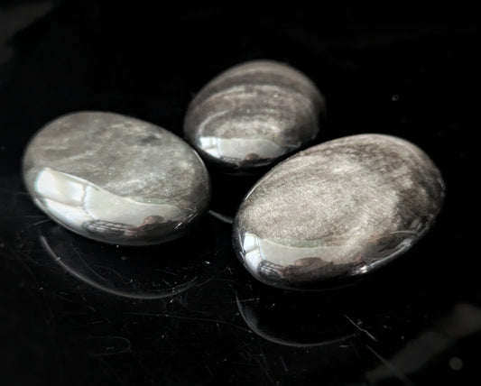 Silver Sheen Obsidian Palmstone