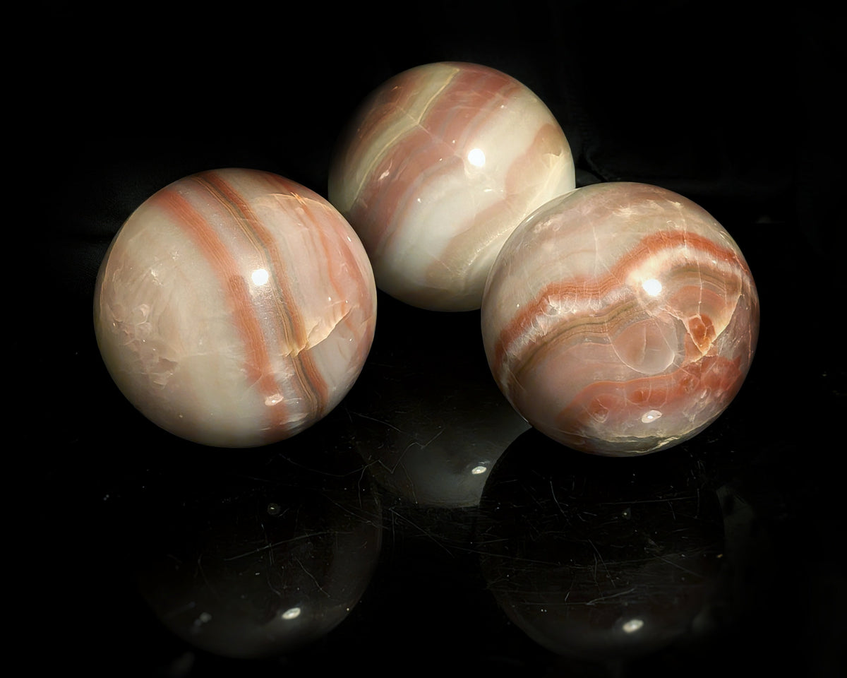 Pink Banded Onyx Sphere 1