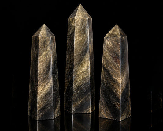 Gold Sheen Obsidian Obelisk 1