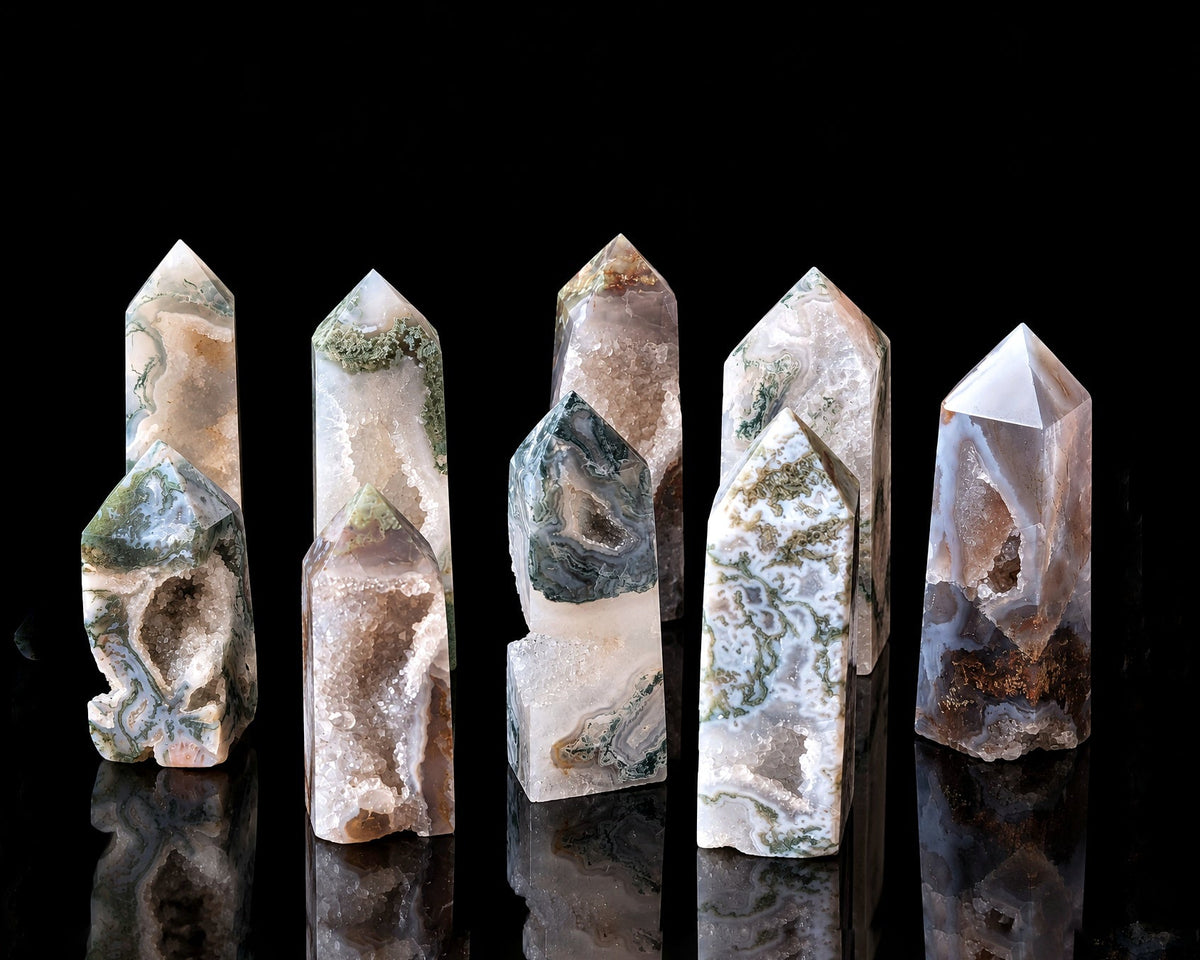 Moss Agate Obelisk 1