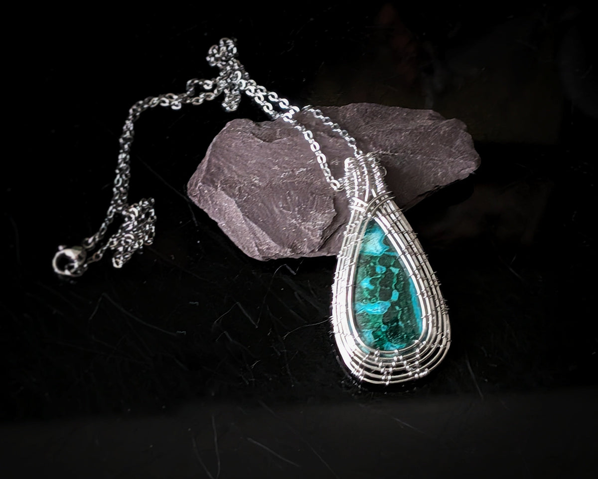 Chrysocolla & Malachite Pendant 17