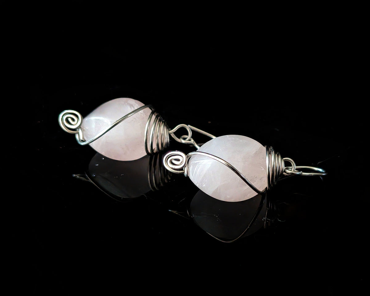 Rose Quartz Dangle Earrings 1