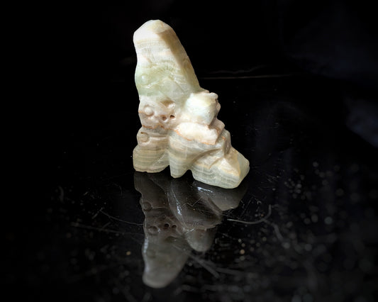 Pistachio Calcite Fairy Carving