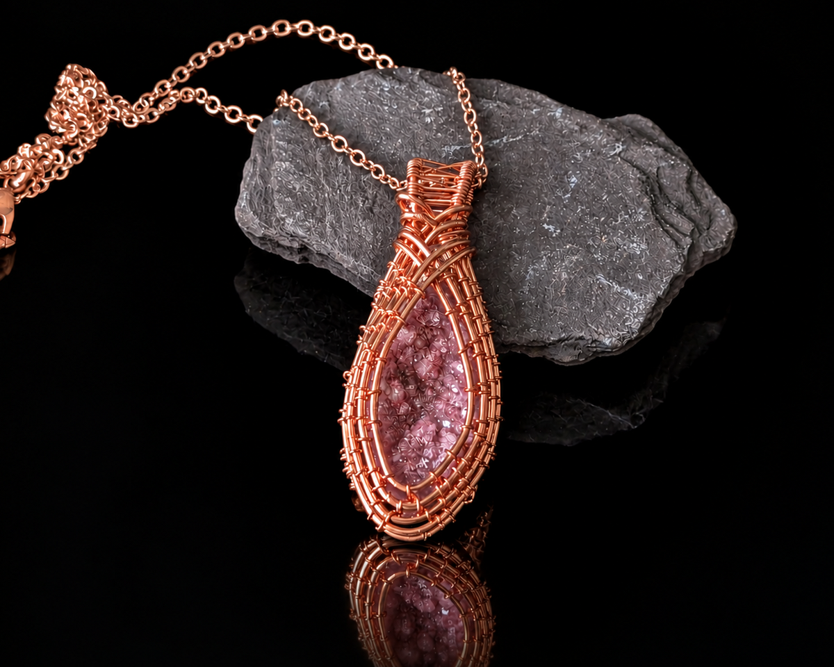 Cobalt Crystal Copper Pendant 25