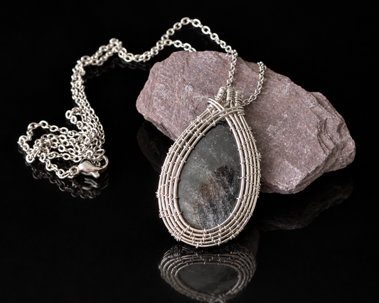 Silver Obsidian Pendant 28