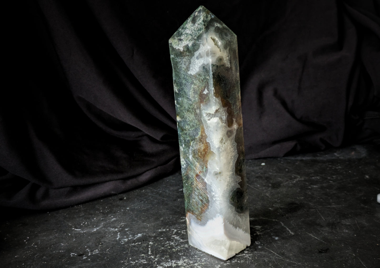 Moss Agate Obelisk 18