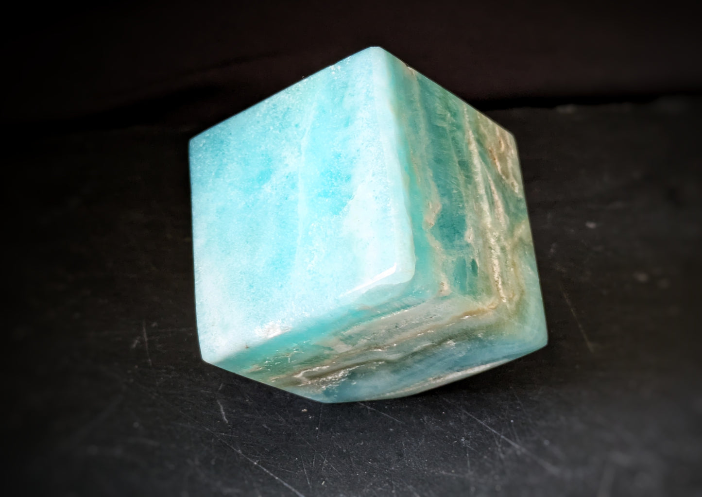 Blue Aragonite Cube 1