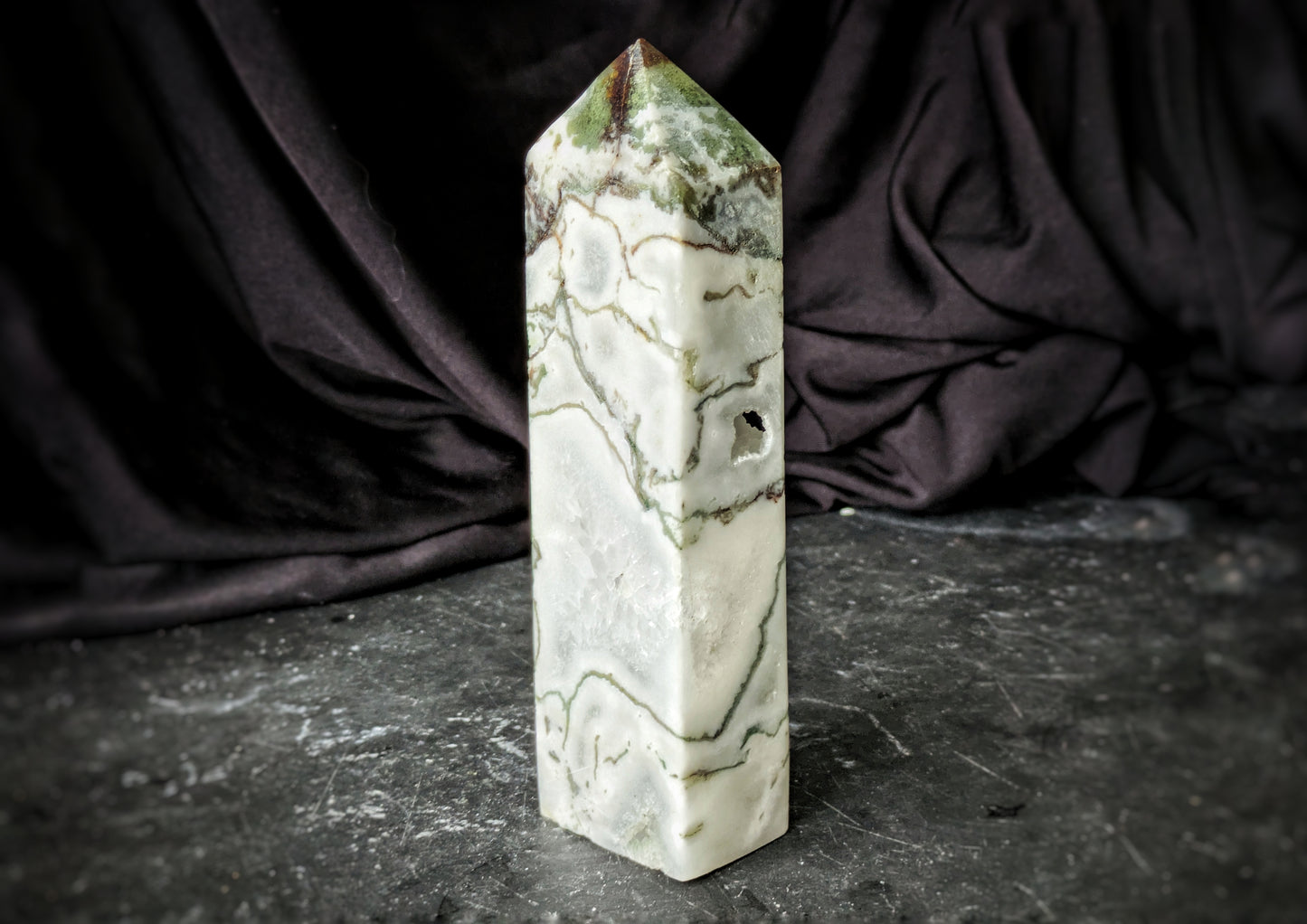 Moss Agate Obelisk 8