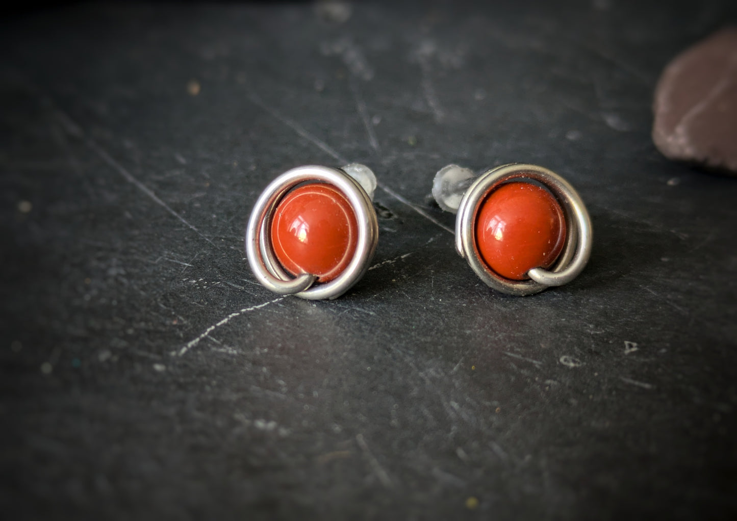 Red Jasper Stud Earrings 2